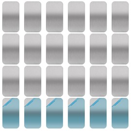 Hpmjz 24 Pcs Adhesive Metal Plates for Magnet Mounts Rectangular Iron Strips 2.36x1.18 in Steel Strips with Adhesive Backing for Magnets on Non-Steel Vents DIY Creative Projects