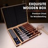 VANSORK 10-Piece Wood Chisel Set with Wooden Box for Woodworking,