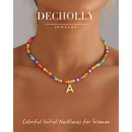 Decholly Christmas Gifts for Grandkids - 4 5 6 7 8 9 10 11 12 13 14 15 16 Year Old Girl Stocking Stuffers for Teen Girls Tween Teen Teenage Girl Gift Idea, M Initial Choker Necklace Kids Jewelry
