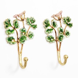 bordorsse Vintage Wall Hooks Decorative Rack Hangers, 2 Pack Metal Wall Mounted Hook with Tree Shape for Hanging Coats