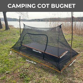 Onewind Premium Camping Shelter Bugnet, Ultralight No-See-Um Breathable Mesh Mosquito Net with Double-Sided Zip for Camping and Hiking, Black