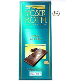 Boxed 6 Pack ~Dark Sea Salt~ Moser Roth Fine German Chocolate Bar ~ With Bonus Sample!