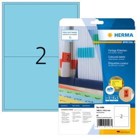 HERMA 4498 Coloured Labels A4 199,6x143,5 mm blue removable paper matt 40 pcs.