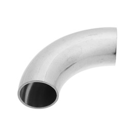 A ABSOPRO 1 Pcs OD 1 Inch 90 Degree Mandrel Bend Elbow SS304 Stainless Steel Bend Tube Exhaust Elbow Pipe for Car Modified Exhaust System 1" Piping Silver Tone Item Replacement