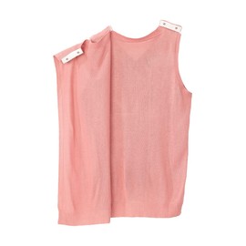 Women’s Open-Back Adaptive No-Peek Embroidered Sweater Vest, Rose, Medium