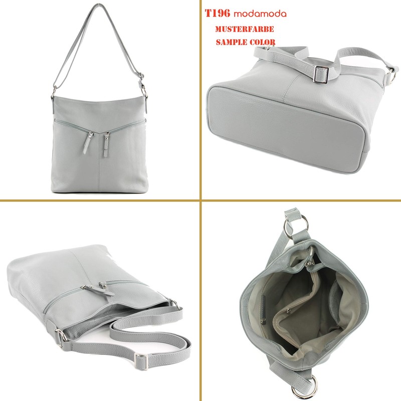 modamoda de T196 Women's Leather Shoulder Bag Handmade in Italy,