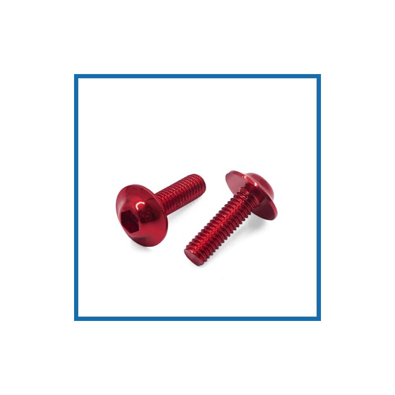 A ABSOPRO 15PCS M6 X 20mm Red Motorcycle License Plates