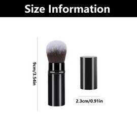 Retractable Blusher Makeup Brush, Retractable Make up Brush, for Liquid Cream and Flawless Powder Cosmetics(Black)