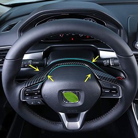 Carbon Fiber Print Interior Trim Air Vent Outlet Steering Wheel Gear Shift Knob for Honda Accord 10th 2018 2019 2020 2021 2022 (Upper Steering Wheel)