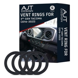 AJT Design Vent Ring for 3rd Gen Tacoma (2016-2023) | Blackout Mode | Impact Resistant ABS Plastic Car Vent Cover Ring Made For 3rd Gen Toyota Tacoma | Made in USA