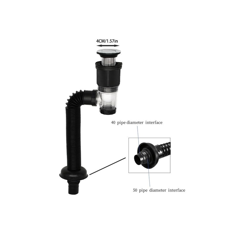 Handwashing Sink Drain Pipe kit ，Anti Odor Flexible and extendable