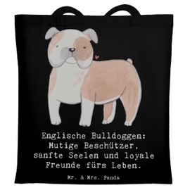 Mr. & Mrs. Panda Tragetasche Englische Bulldogge - Geschenk, liebenswerte Haustiere, Hundeliebhaber, Umhängetasche, Jutetasche, Treue Hunde, sanfte