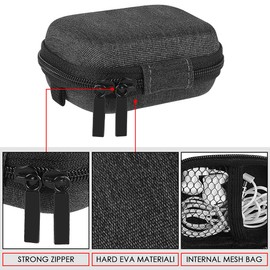 Geekria Shield Headphones Case Compatible with Jabra Elite 75t, Elite 65t Earbuds Case, Replacement Hard Shell Travel Carrying Bag with Cable Storage (Grey)