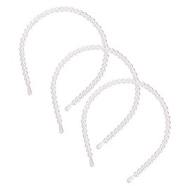 Aeyistry 3 PCS Pearl Hair Bands for Women Imitation Pearl Headband Lady Full Pearl Bead Fashion Stylish Headband Wedding Party Bridal Hair Hoop