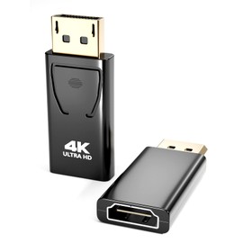 SNLLMZI Display Port to Hdmi Adapter, Uni-Directional Display Port DP to HDMI Adapter Male to Female 24k Gold Plated 4K Display Port for HP, HDTV, Dell, GPU, AMD, NVIDIA,Projector, PC - 2 Pack