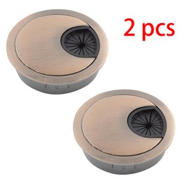 Adyoney 2Pcs 2 Inch(50mm) Red-Bronze Zinc Alloy Wire Cord Cable Table Desk Grommet Hole Covers - for Office and Home Desk Cable Management, Desk Hole, Table Hole