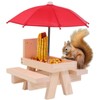 Zjyufy Outdoor Squirrel Feeder, Garden Squirrel Feeder Picnic Table, Wooden