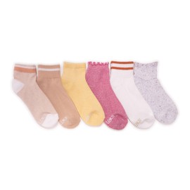 MUK LUKS Women's Set of 6 Dream Step Mini Crew Socks, Multi, OS