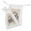 Ambesonne Motorcycle Fabric Pouch Set of 2, Hand Drawn Chopper