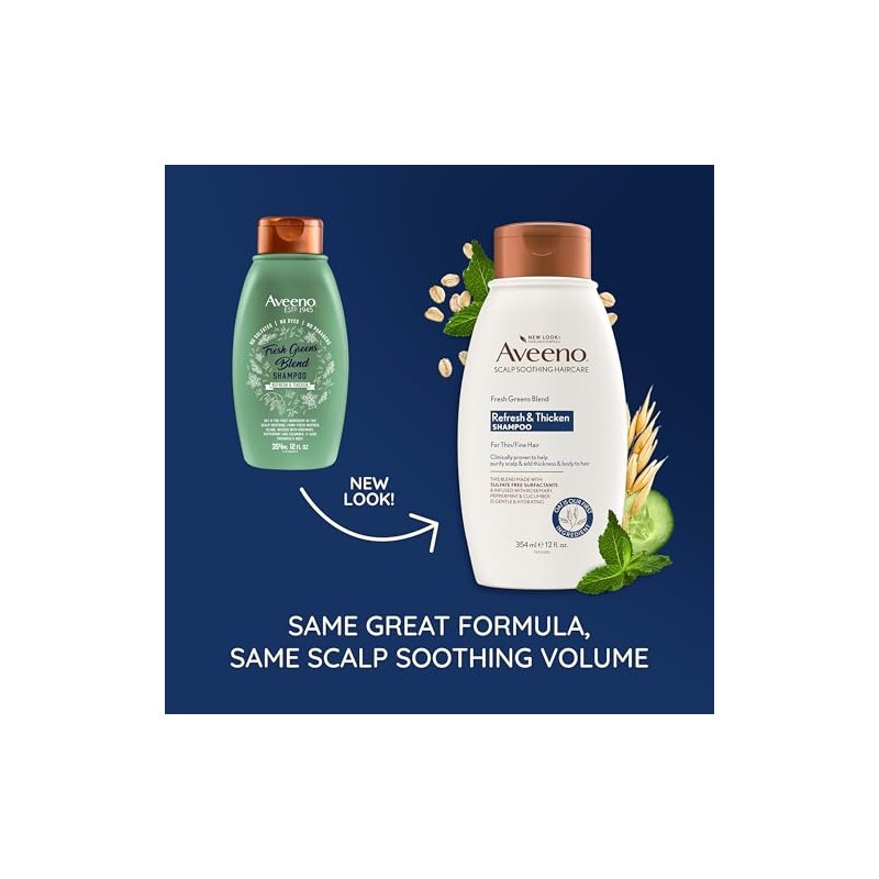 Aveeno Scalp Soothing Fresh Greens Blend Shampoo for Volume, Thickness