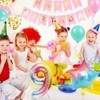 RKMYTR Rainbow Number Balloons,9th Iridescent Party Decorations for Birthday,Confetti and