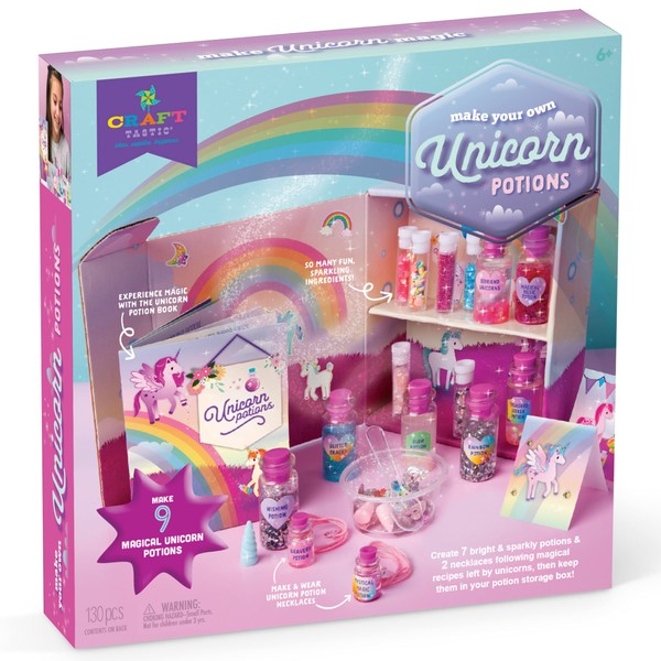 Craft-tastic – DIY Unicorn Potions Craft Kit – Includes Book with Magical Recipes, Enchanted Ingredients, Cabinet & More – Arts & Crafts for Kids – Fun, Creative & Unique Gift