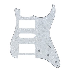 Guitar Anatomy Stratocaster HSH Humbucker Pickguard Scratchplate to Fit Fender USA MEX - White Pearl