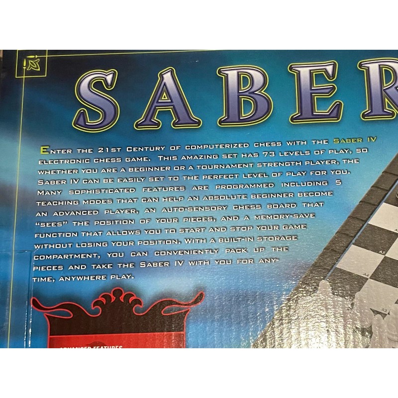 EXCALIBUR ELECTRONICS SABER IV COMPUTER Chess Set - BRAND NEW