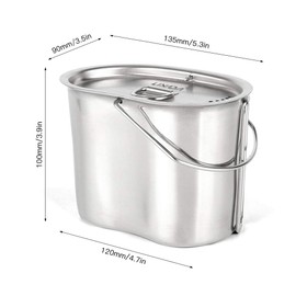 HUIOP Stainless Steel Canteen Cup with Foldable Handles and Lid for Outdoor Camping Hiking Backpacking Picnic,outdoor canteen cup