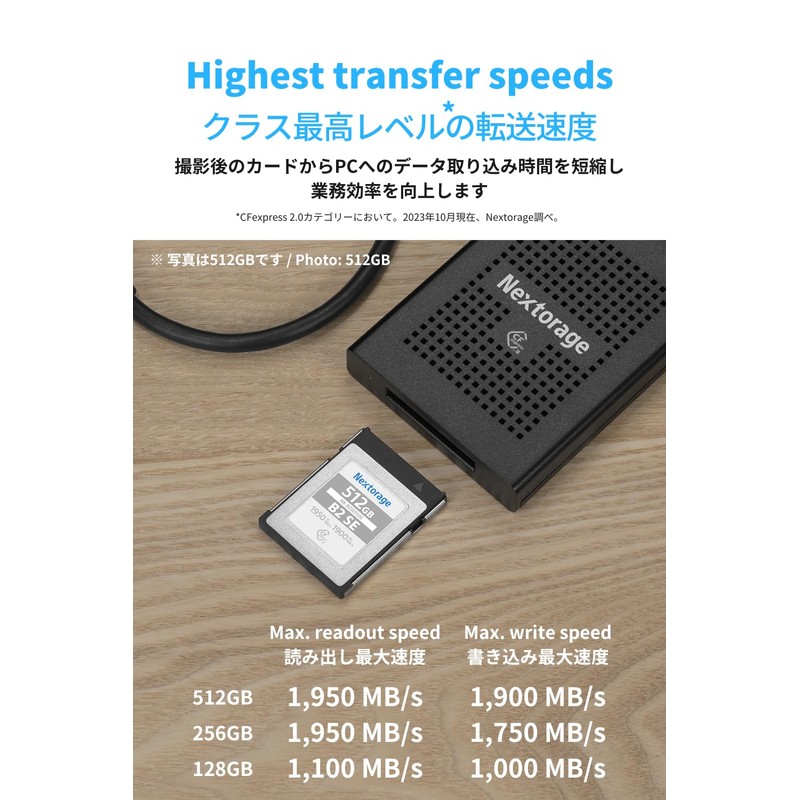 Nextorage NX-B2SE128G/INE 128GB CFexpress Type B Memory Card, NX-B2SE Series,