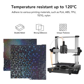 PEH Effect Sheet for Kobra 3 3D Printer Flexible Print Bed, 256x268mm Double Sided Smooth Sweetheart Waterdrop Spring Steel Build Plate for 3D Printers Flexible Print Bed