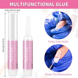 UK BEAUTY SUPPLIES 10 Pcs 2g Bottles Extra Strong Super Strong Quick Dry False Fake Nail Glue For Nail Tips Rhinestones Nail Art Decoration Nail Glue - Professional Salon & Home Use