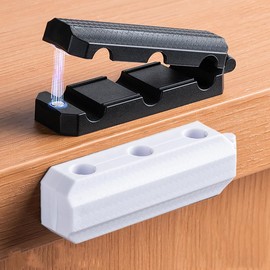 12 P Magnetic Cable Clips Cord Organizer – Nonazippy 3-Slot Wire Holder for Desk, Strong Adhesive Cable Management for Home Office, Car, Nightstand – Black & White Mixed (12)