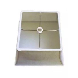 Upgradelights White Silk 10 Inch Square Bell Candle Stick Lampshade Replacement 5x10x9