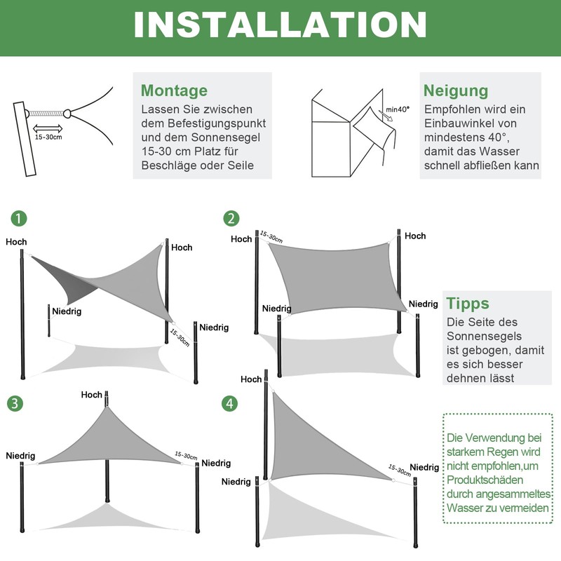 AXT SHADE Awning Waterproof Triangular 3 x 3 x 3