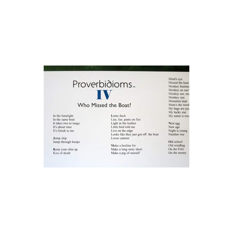 T. E. Breitenbach Proverbidioms IV: Who Missed The Boat? -