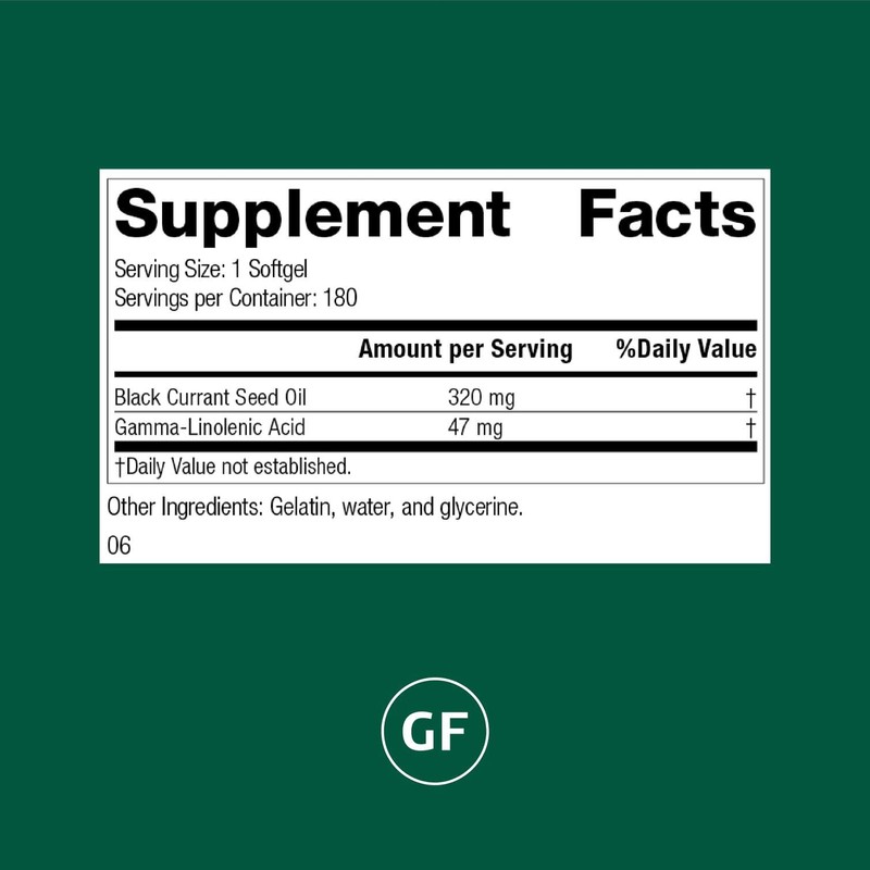 Standard Process Black Currant Seed Oil Dietary Supplement - Gluten-Free