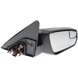 Mirror Compatible with 2011-2012 Ford Mustang Power with Blind Spot Glass 2 Caps (Paintable/Textured Black) Passenger Side