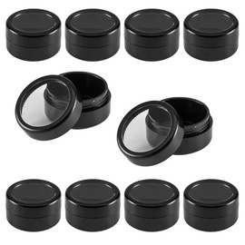 596802 Nail Art Containers Empty 10 ml Black with Viewing Window and Screw Cap