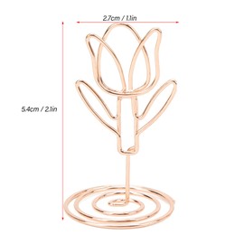 LetCart Pack of 20 Rose Gold Table Number Holders, Tulip-shaped Exquisite Place Card Stands for Weddings, Parties, Birthdays, Anniversaries - Mini Photo Picture Holder with Menu Memo Clips