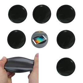 zalati Holder Pads 6pcs Phone Mounted Mats Nano Non-Slip Decor Figures Suction Cup Stand for Windscreen Dashboard - Black