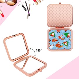 GLINTZ Pocket Mirror, 1X/2X Magnification Compact Travel Makeup Mirror for Purse, 2-Sided, Portable, Folding, Handheld, Small Mirror for Gift Christmas