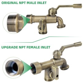 CNYGO Bronze 2 in 1 Double Outdoor Faucet, Brass Material, Wall Mount, 3/4 inch NPT Female Inlet & Outlet, Frost-Proof, for Garden, Industry and Household Use