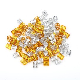 Yinhing Granos de Trenzado de Cabello, brazaletes de Trenzas Trenzas de Metal Ajustables Trenzas Anillos puño Pelo Belleza Herramientas de decoración (Oro + Plata)