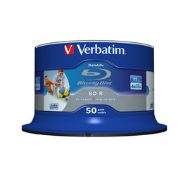 Verbatim 43812 25GB 6x BD-R SL Datalife Inkjet Printable - 50 Pack Spindle