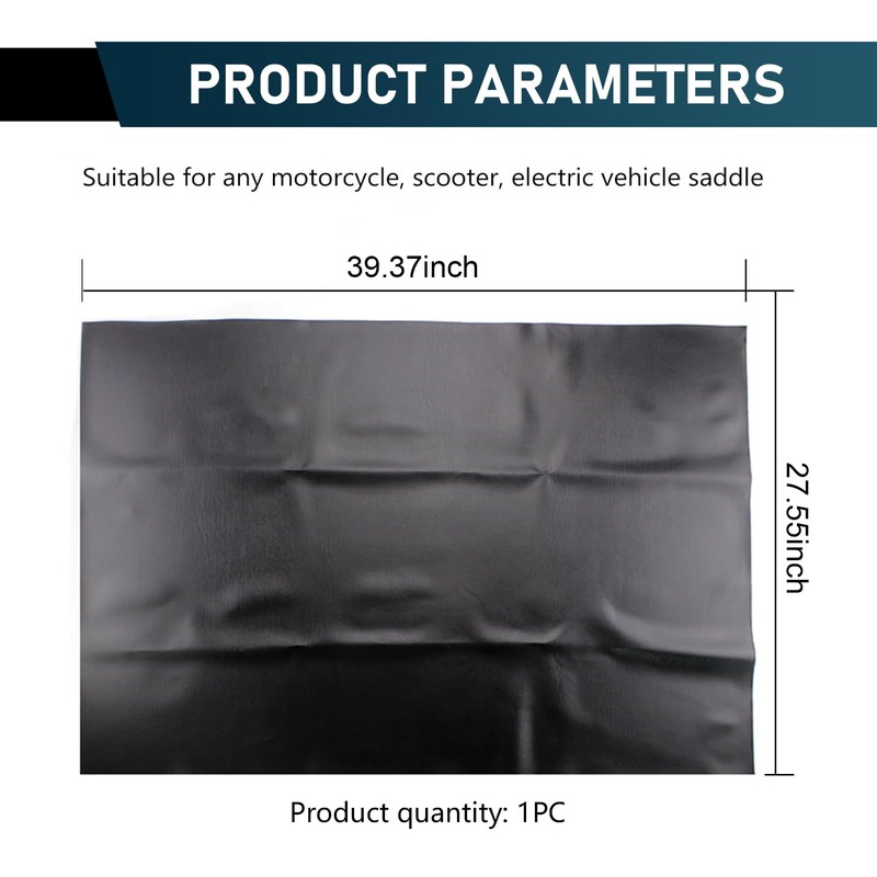 lekiliky Motorcycle Seat Cover, Soft Smooth Elastic DIY Leather Cover,