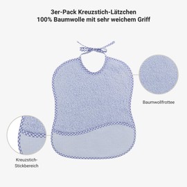 Embroidered Baby Bib 6-9 Months Sky Blue