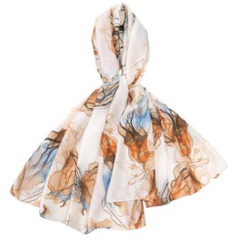 FAIRYGATE Women's Silk Scarf Elegant Lightweight Long Anti Allergy Cloth Sun Protection 90 x 180 cm, D97034