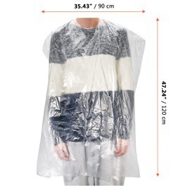 SINJEUN 200 PCS 47 x 36 Inch Disposable Hair Salon Capes, Waterproof Barber Cape, Single Use Shampoo Hair Cutting Cape Dressing Apron for Barbershop, Salon Hairdressing & Cleanliness