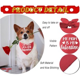 Bandana para perro del día de San Valentín, bufanda roja de San Valentín para perros medianos y grandes